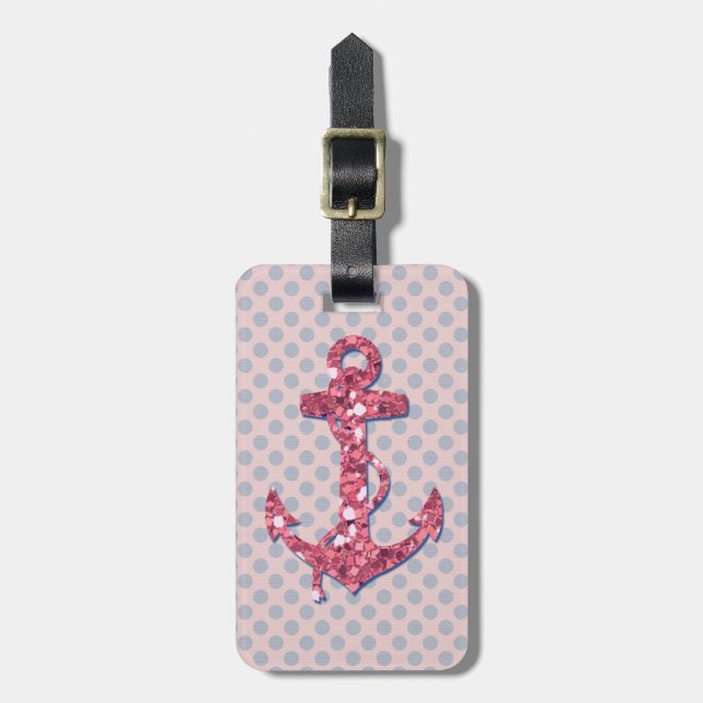 FLICKAKTIGT ANKRAR ROSAGLITTER PRICKER MÖNSTER BAGAGEBRICKA (Vertikal Framsida)