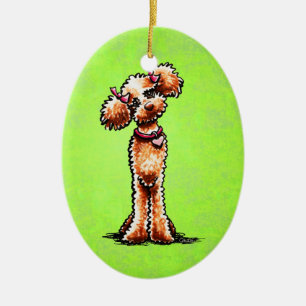 Flickaktigt aprikospudelAv-Koppel Art™ Julgransprydnad Keramik