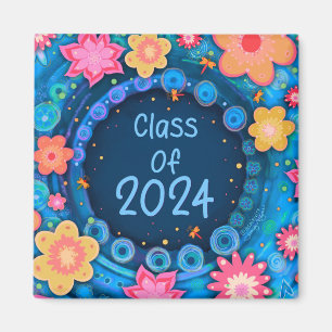 Flickaktigt av roligtens Blommigt Klass av 2024 In Magnet
