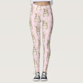 Flickaktigt blom- blommor för rodnad för leggings