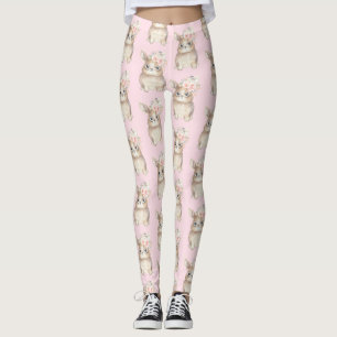 Flickaktigt blom- blommor för rodnad för leggings