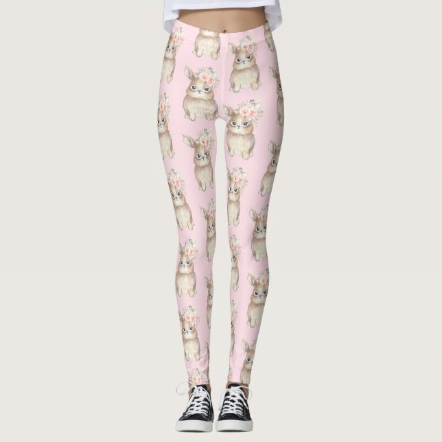 Flickaktigt blom- blommor för rodnad för leggings (Framsida)