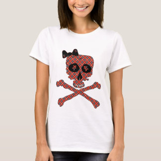 Flickaktigt blom- skalle t shirt