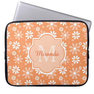 Flickaktigt blommor och namn för orange daisy fö laptop fodral