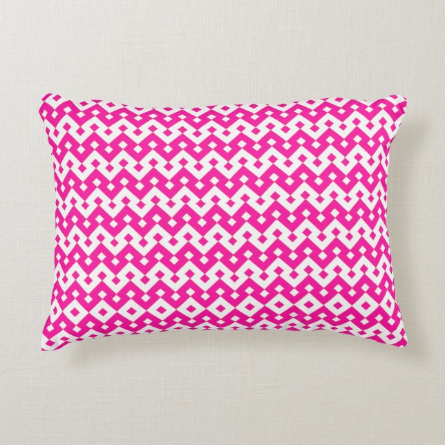 Flickaktigt Candy Rosa and White Accent Pillow, Cu Prydnadskudde (Framsidan)