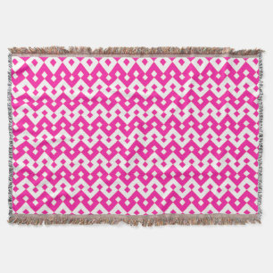 Flickaktigt Candy Rosa and White Chevrons Throw Bl Filt