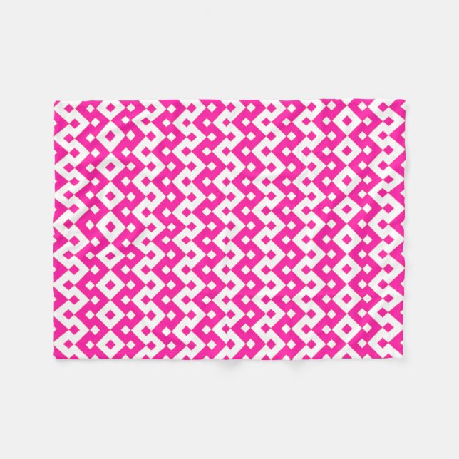 Flickaktigt Candy Rosa and White Fleece Blanket (Framsidan (Horisontell))