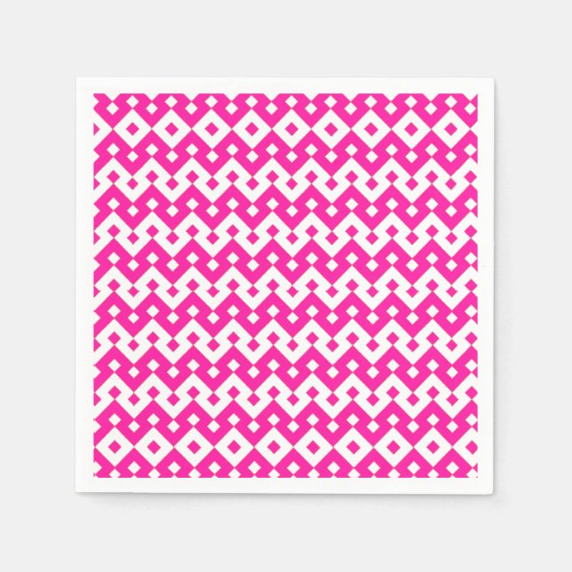 Flickaktigt Candy Rosa and White Papper Cocktail N Pappersservett (Framsidan)