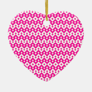 Flickaktigt Candy Rosa och White Heart Ornament