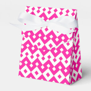 Flickaktigt Candy Rosa och White Zigzags Tält Favo Presentaskar