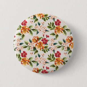 Flickaktigt chic blommönstervattenfärgillustrati knapp