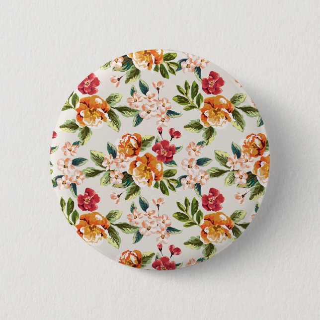Flickaktigt chic blommönstervattenfärgillustration knapp (Framsida)