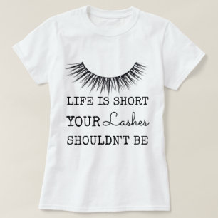 Flickaktigt chic ögonfransdesign t-shirt