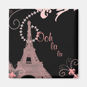 flickaktigt chic retro modeparis eiffel torn magnet