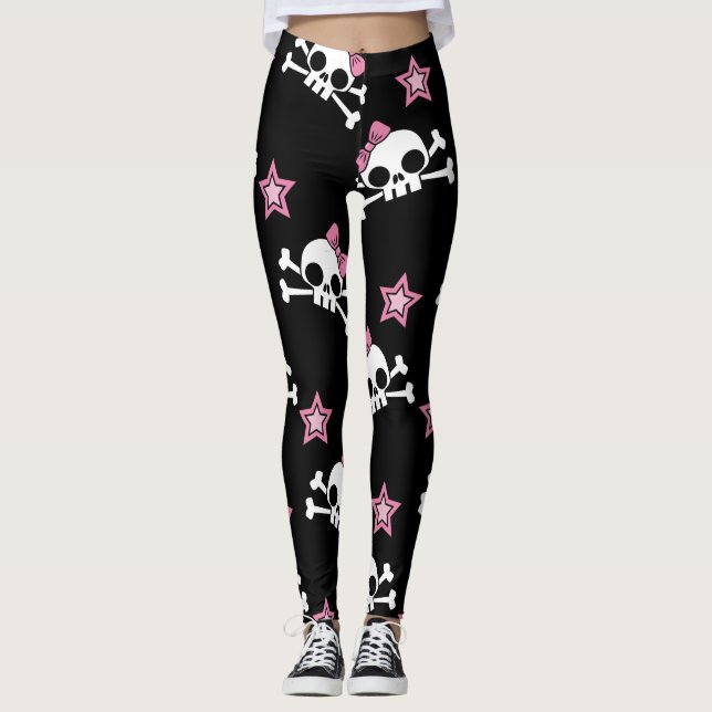 Flickaktigt döskallar leggings (Framsida)