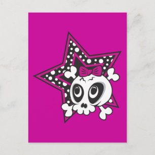 Flickaktigt Emo Skull Vykort