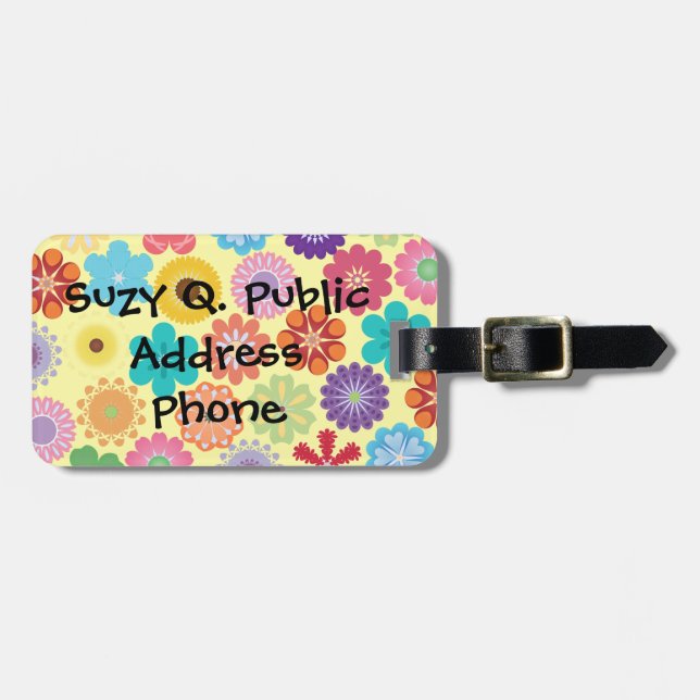 Flickaktigt färgrika blommönstergåvor för flower bagagebricka (Horisontell Framsida)
