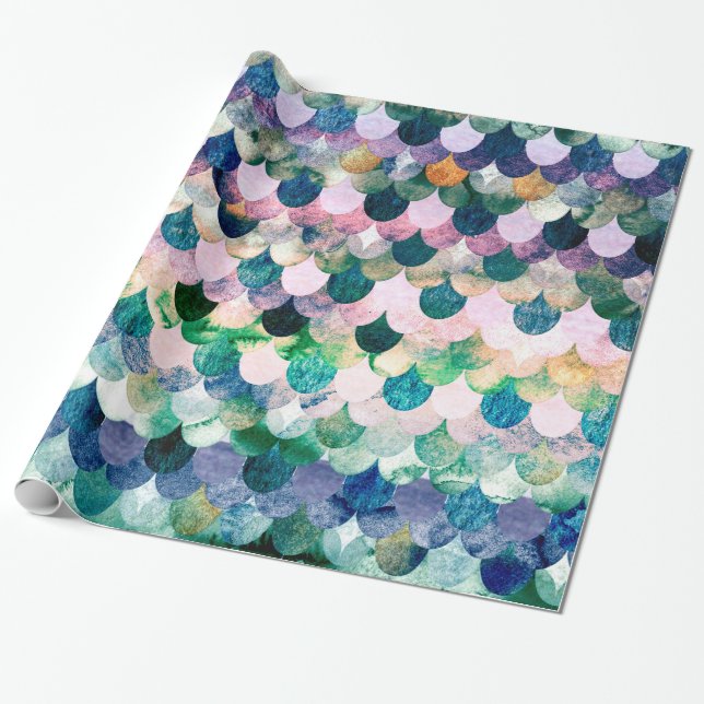 Flickaktigt fjäll för fisk för presentpapper (Utrullad)