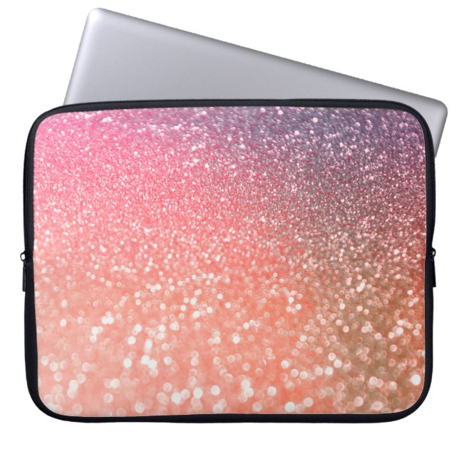 Flickaktigt för guldrodnad för trend rosa glitter laptop sleeve (Framsidan)