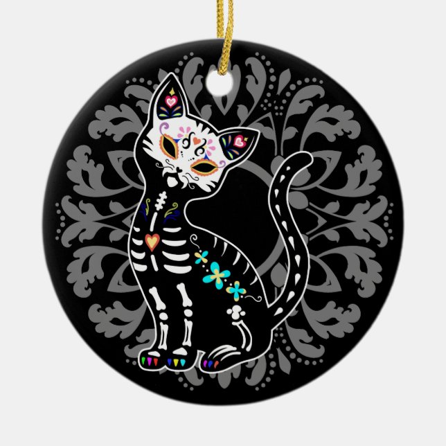 Flickaktigt för kattanpassningsbar för day of the julgransprydnad keramik (Framsidan)