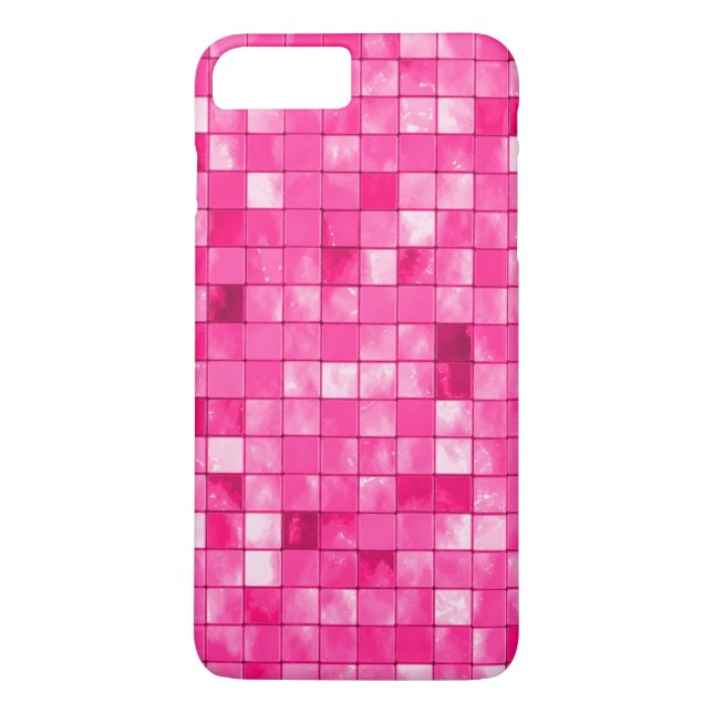 Flickaktigt Fuchsia geometriska dekorativa Case-Mate iPhone Skal (Baksida)