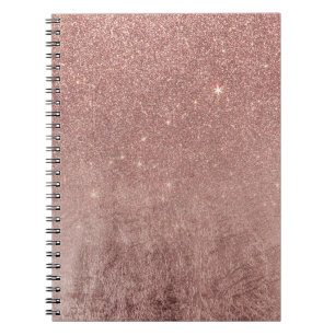 Flickaktigt Glam rosa rosguld omkullkastar, och Anteckningsbok Med Spiral