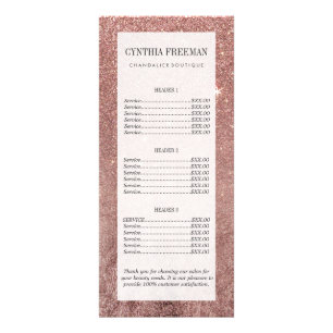 Flickaktigt Glam rosa rosguld omkullkastar, och Reklamkort