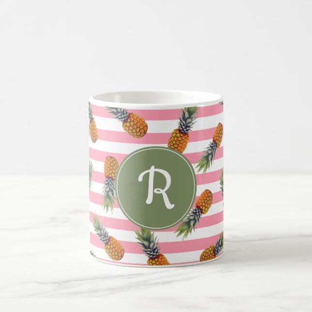 Flickaktigt görade randig rosor för kaffemugg (Center)