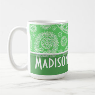Flickaktigt gröna Paisley Kaffemugg