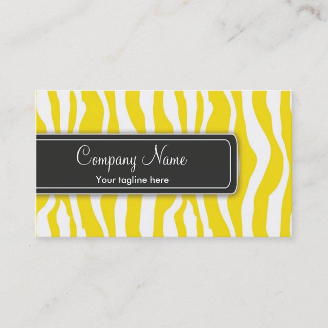 Flickaktigt gul zebra tryckvisitkort visitkort (Framsida)