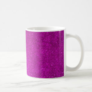 Flickaktigt kaffemugg med rosa glitter för faux
