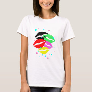 Flickaktigt kyssar t-shirt