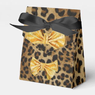 Flickaktigt Leopardtryck med Bling den guld- Presentaskar