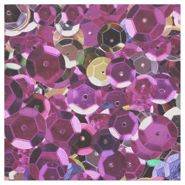 Flickaktigt magentafärgade rosa FauxSequins Tyg (Närbild)