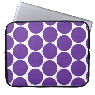 FLICKAKTIGT MODERN PURPURFÄRGAD POLKA DOTS LAPTOP SLEEVE