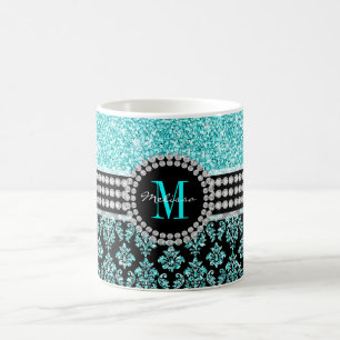 Flickaktigt namn för damast för glitter för kaffemugg