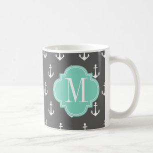 Flickaktigt nautiskt ankrar kolAquapersonlig Kaffemugg
