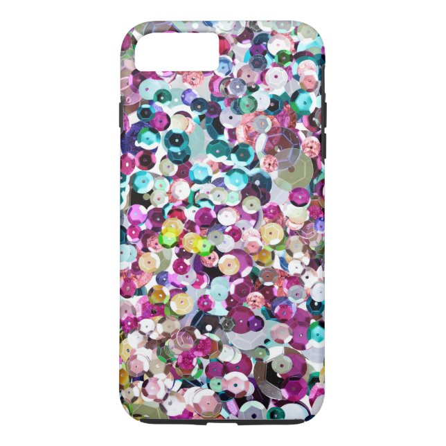 Flickaktigt regnbågeFauxSequins Bling Case-Mate iPhone Skal (Baksida)