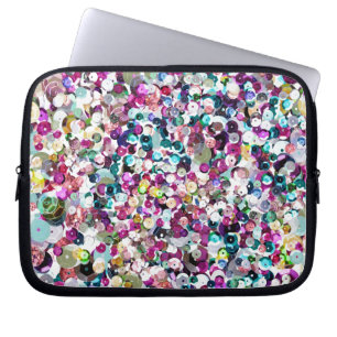 Flickaktigt regnbågeFauxSequins Bling Laptop Sleeve
