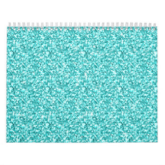 Flickaktigt roligt utskrivavet Aquablåttglitter Kalender