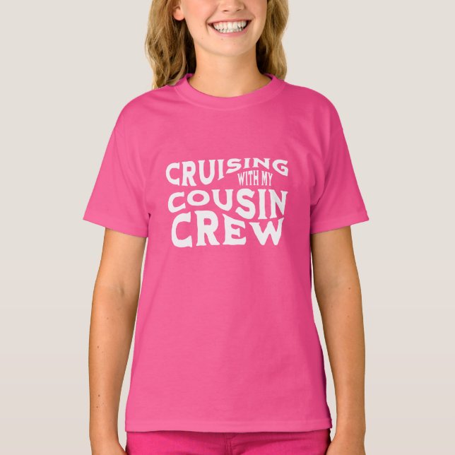 Flickaktigt Rosa COUSIN CREW Girls T Shirt (Framsida)