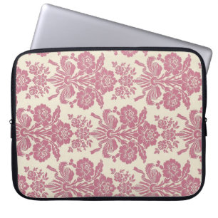 Flickaktigt rosa damast laptop fodral