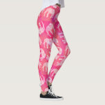 flickaktigt rosa färgrikt stam- blom- leggings<br><div class="desc">Moderiktigt stam- och blom- elefantmönster på en rosa penseldragbakgrund.</div>
