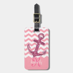 Flickaktigt rosa Fauxglitter ankrar Bagagebricka