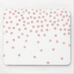 flickaktigt rosa guld- glitterkonfettipolka dots musmatta
