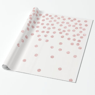 flickaktigt rosa guld- glitterkonfettipolka dots presentpapper