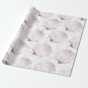 Flickaktigt rosa guld- snäckskalmönster & presentpapper