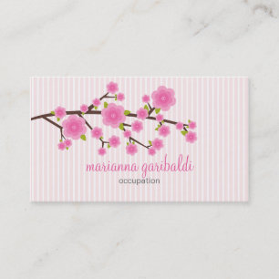 Flickaktigt rosa körsbärsröd blommarpersonlig visitkort