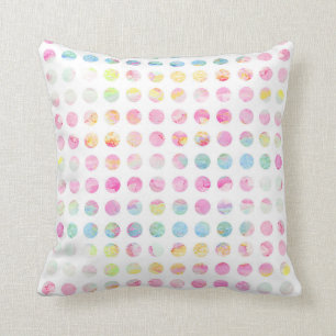 Flickaktigt rosa mönster för polka dots för kudde