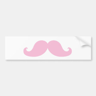 Flickaktigt rosa mustasch bildekal